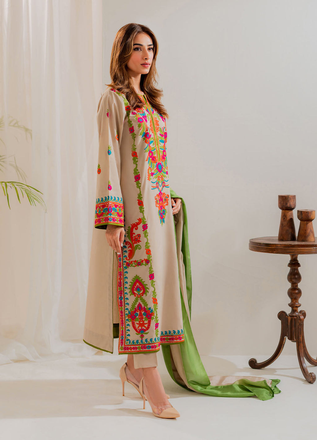 Multi Color 3Pcs Embroidery